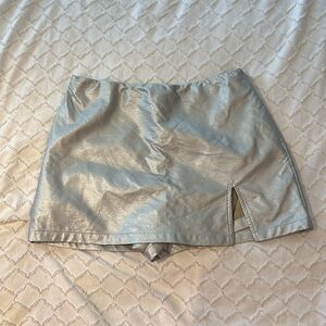 holographic miniskirt with shorts